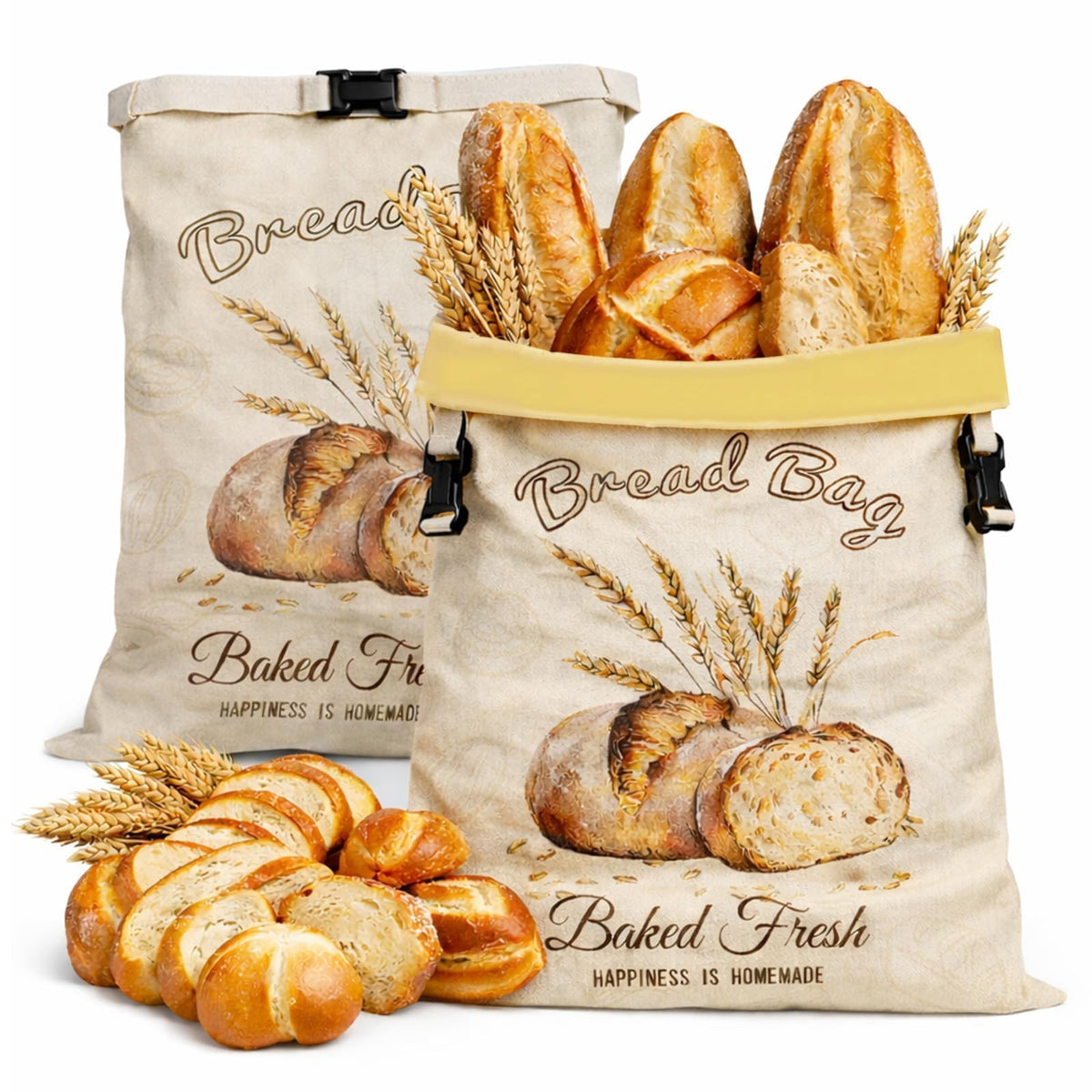 Beeswax Bread Bags for Sourdough, 2 Pack, XL 17x13 Inch