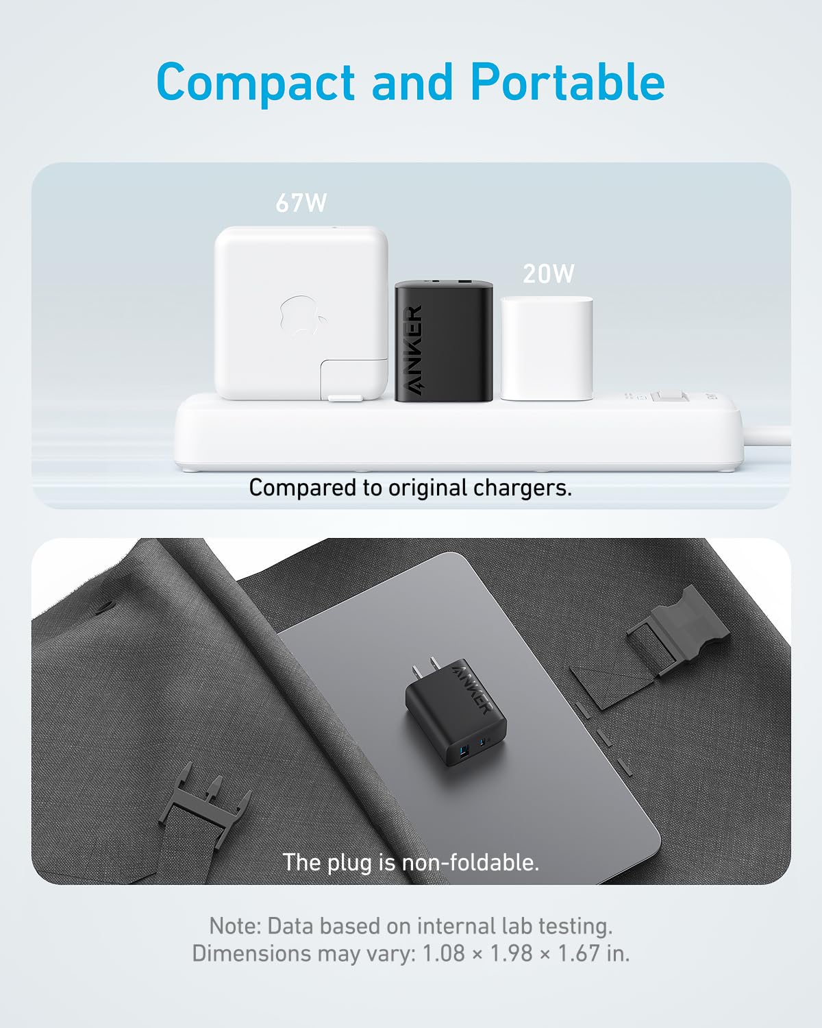 Anker 20W USB-C Fast Charger, 2 Pack with 2 Cables, Black