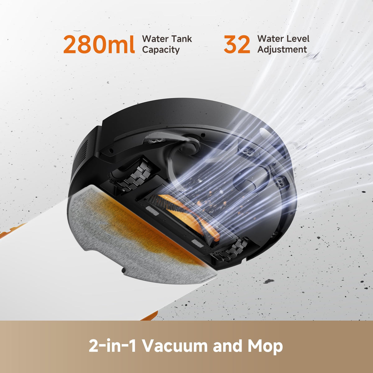 DREAME D20 Air Plus Robot Vacuum and Mop, 20,000 Pa, Black