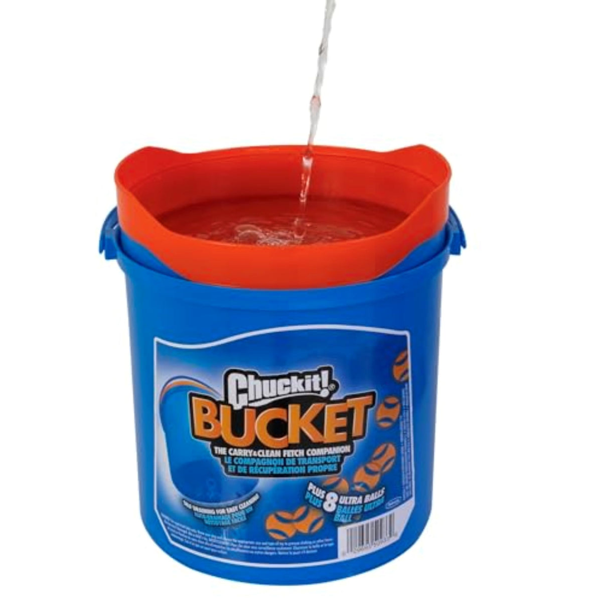 Chuckit! Ultra Ball Dog Fetch Toy, Medium, 8 Pack with Bucket