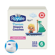 Royale Premium Diapers, Size 6 (35+ lb), 111 Count