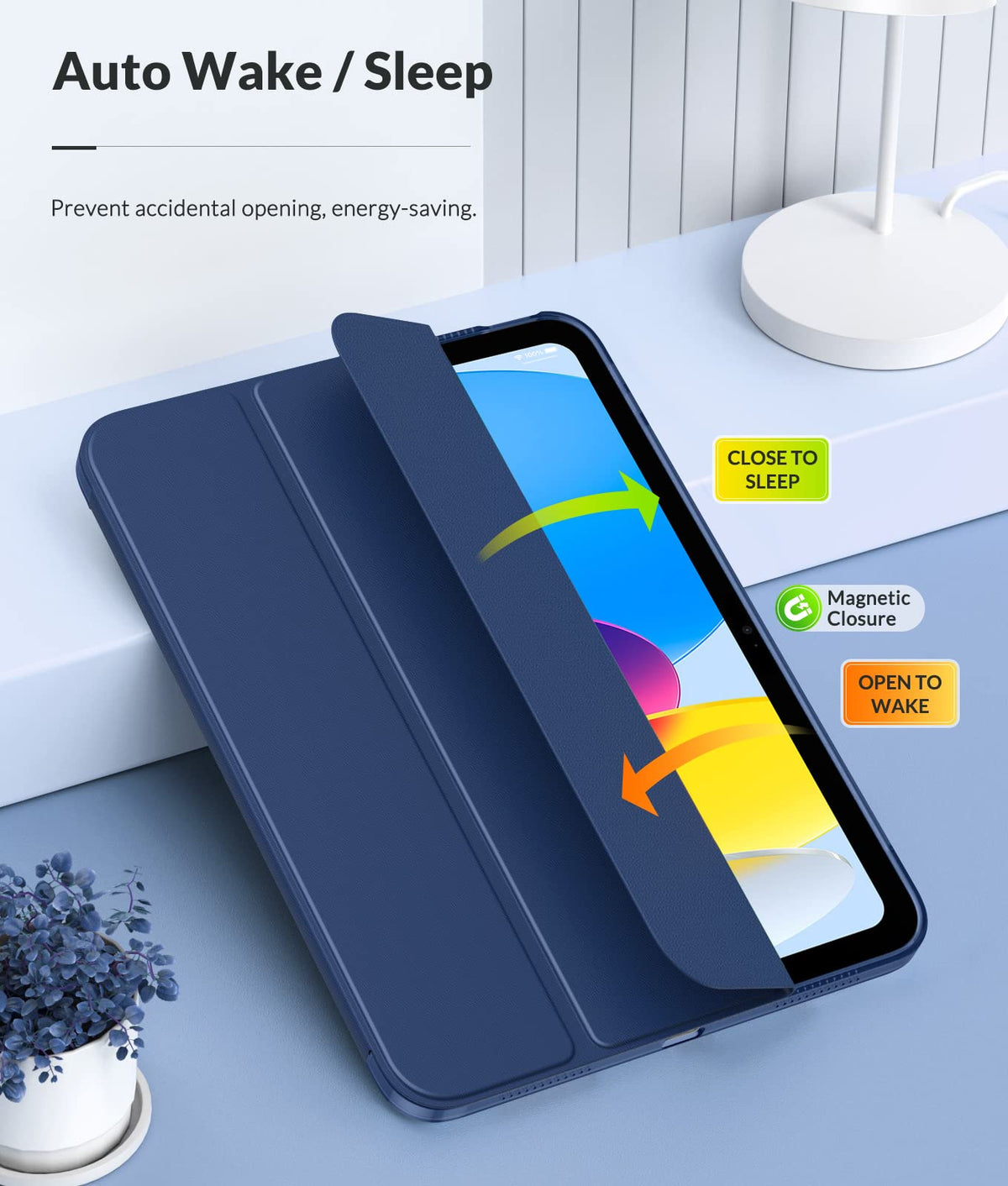 MoKo Case for iPad (A16) 11th Generation, Navy Blue