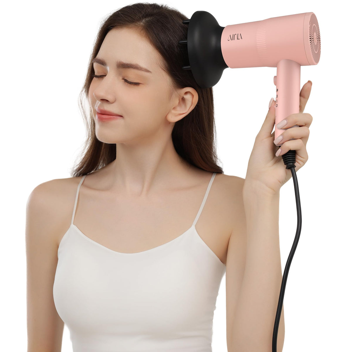 AINA Diffuser Hair Dryer, 1600 W, Babe Pink