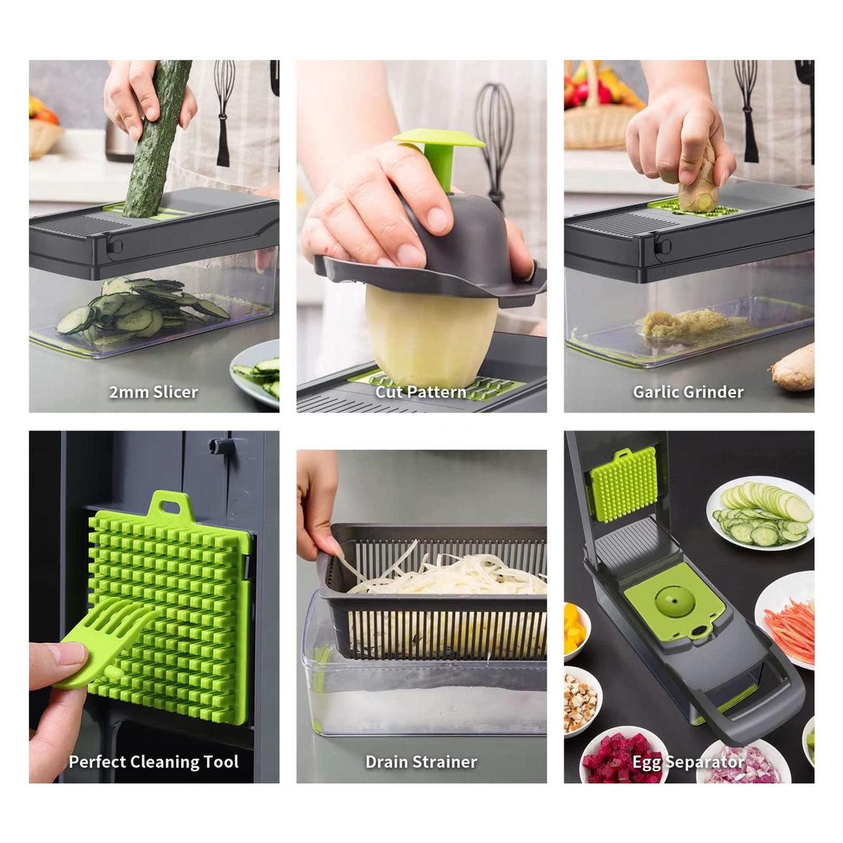 13-in-1 Vegetable Chopper Cutter with Container and 8 Blades