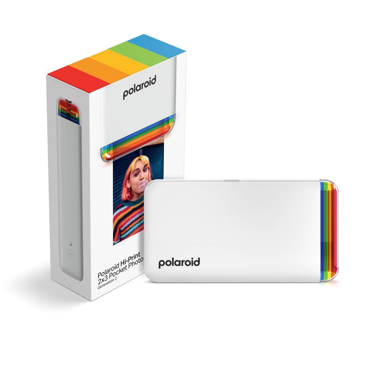 Polaroid Hi-Print 2nd Gen Bluetooth Pocket Photo Printer, White, 9128