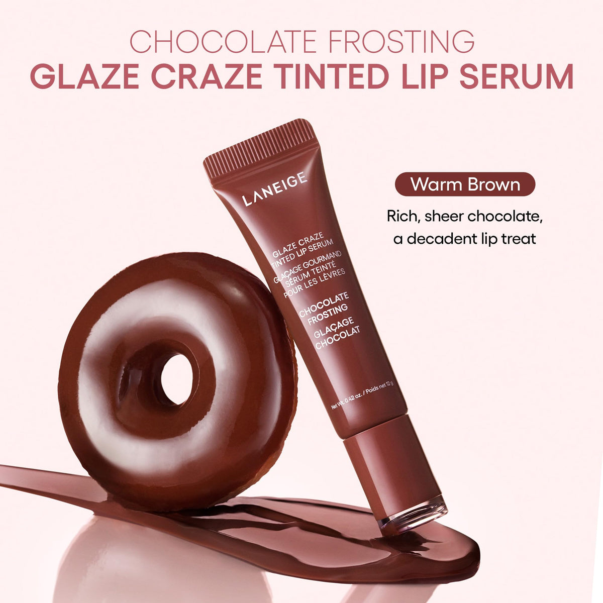 LANEIGE Glaze Craze Tinted Lip Serum, Chocolate Frosting