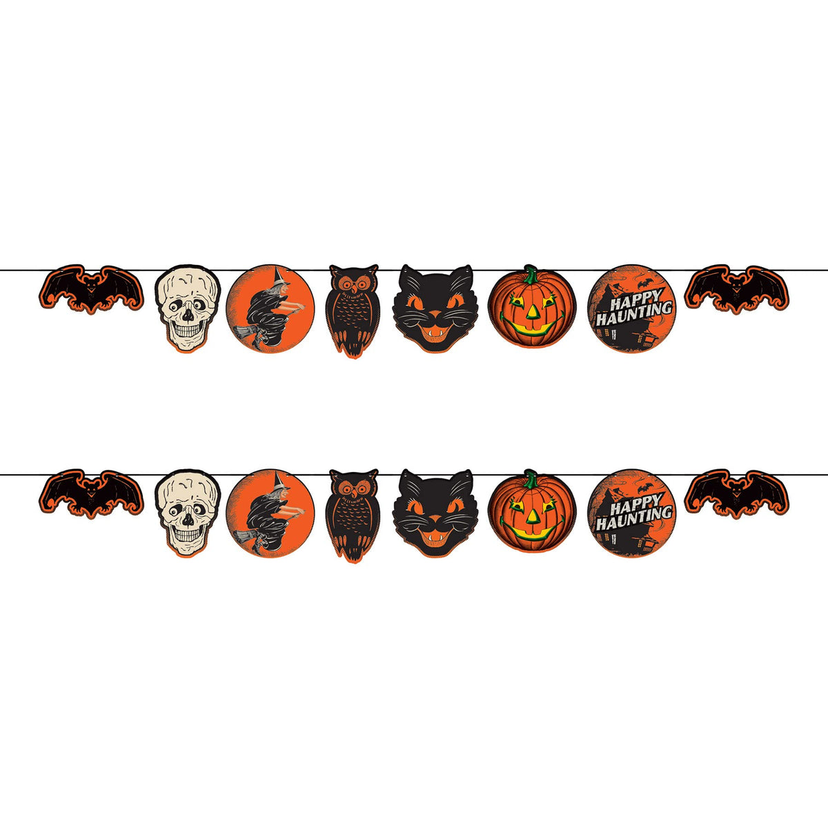 Beistle Retro Vintage Halloween Banners, 2 Piece, 8 In x 6 Ft