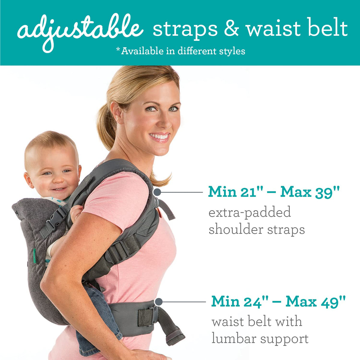 Infantino Flip 4-in-1 Convertible Baby Carrier, Grey