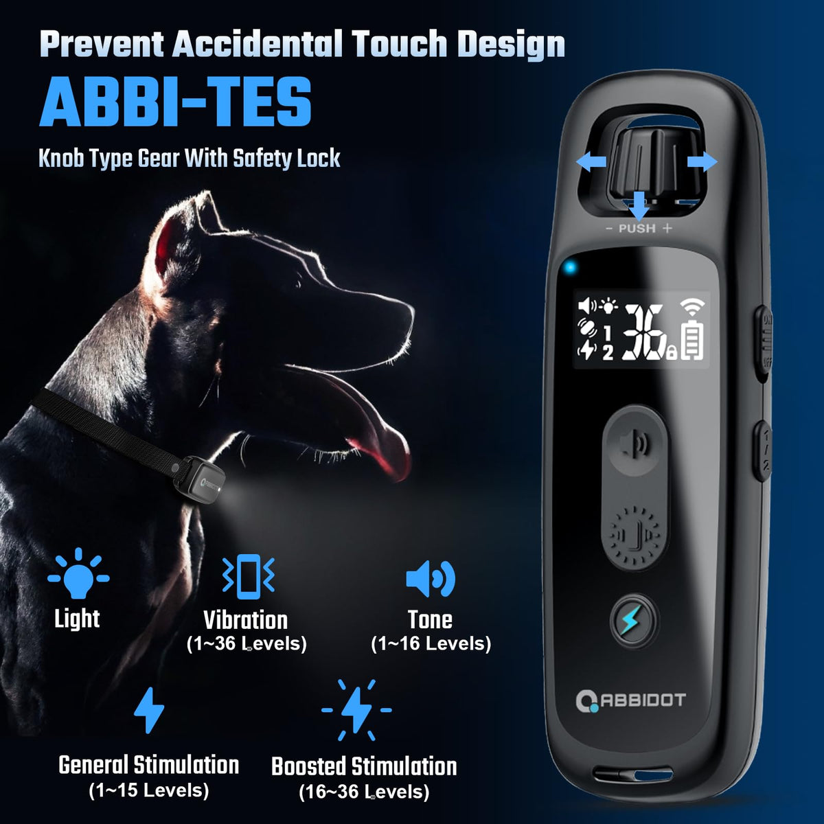 ABBIDOT T30 Dog Training Collar with Remote, 3300 ft