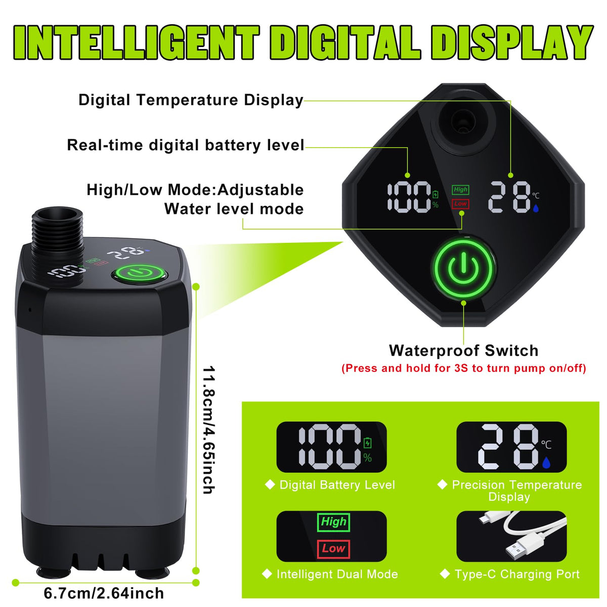 Spopal 6000mAh Rechargeable Portable Camping Shower