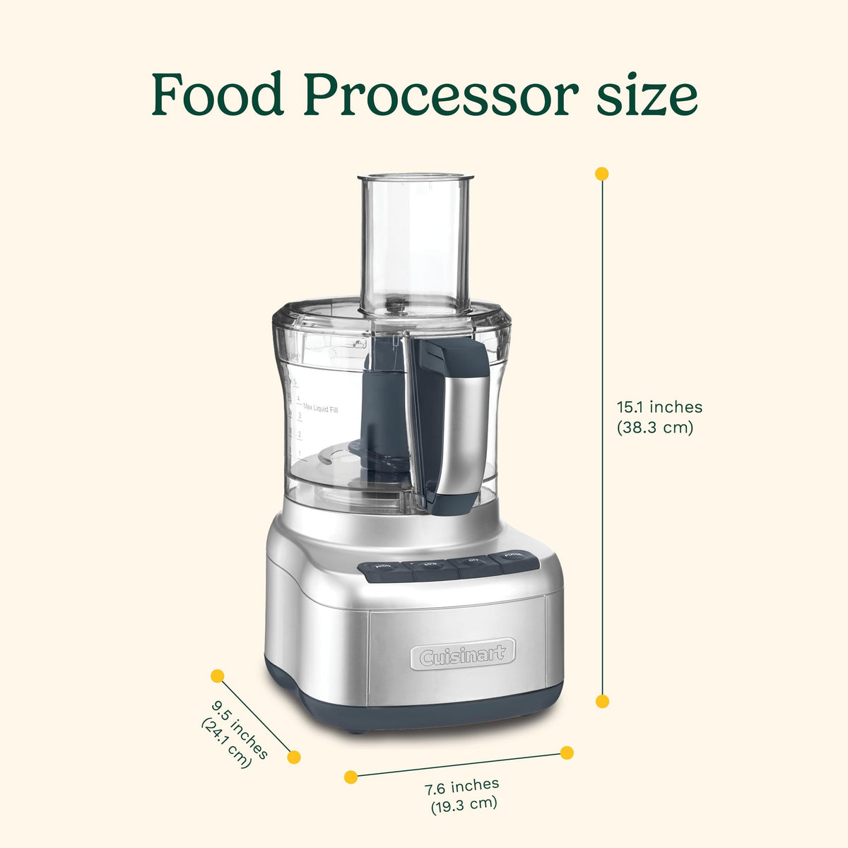 Cuisinart Elemental 8-Cup (2L) Food Processor, 350W, Silver, FP-8SVEC