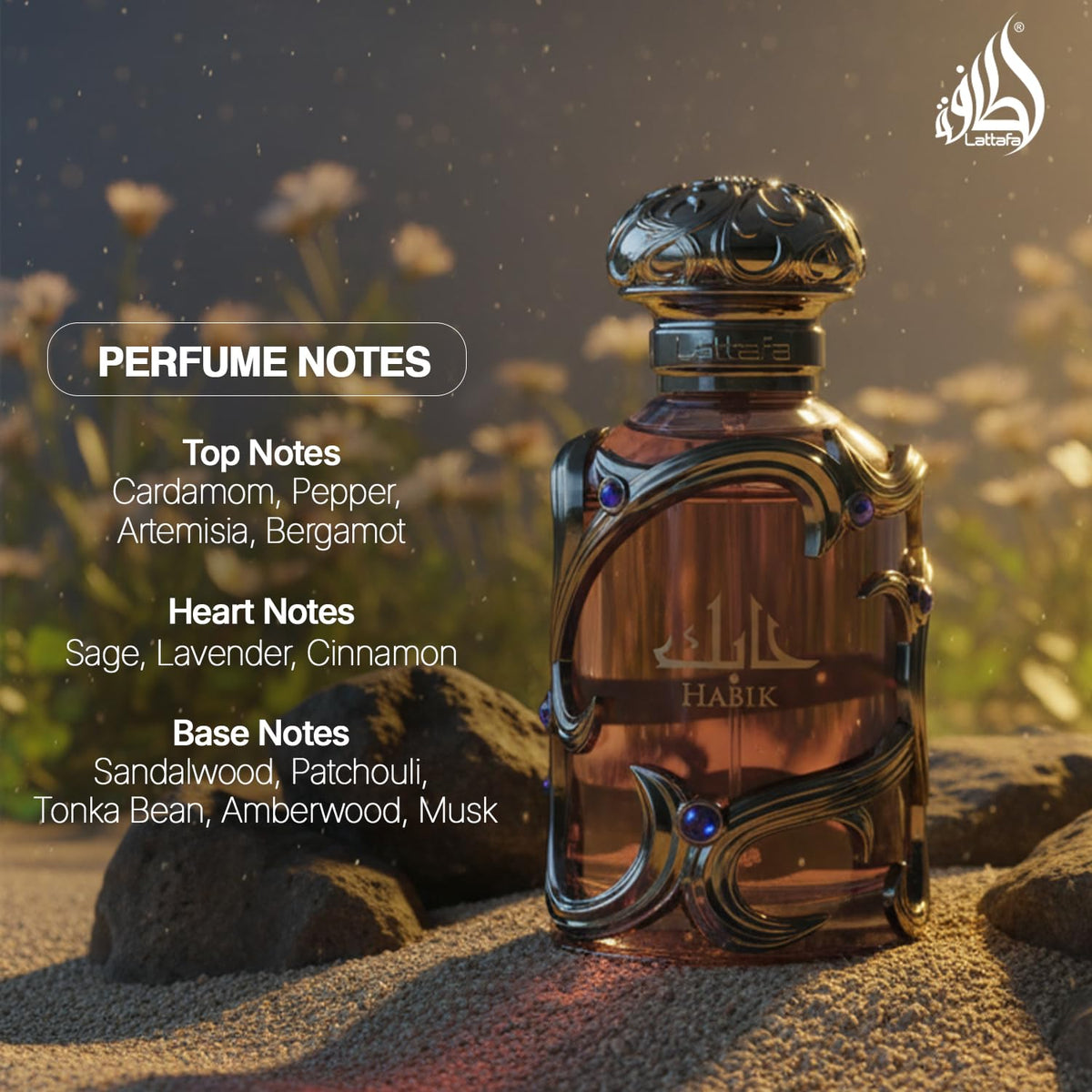 Lattafa Habik Eau de Parfum Spray for Men, 3.4 oz / 100 mL