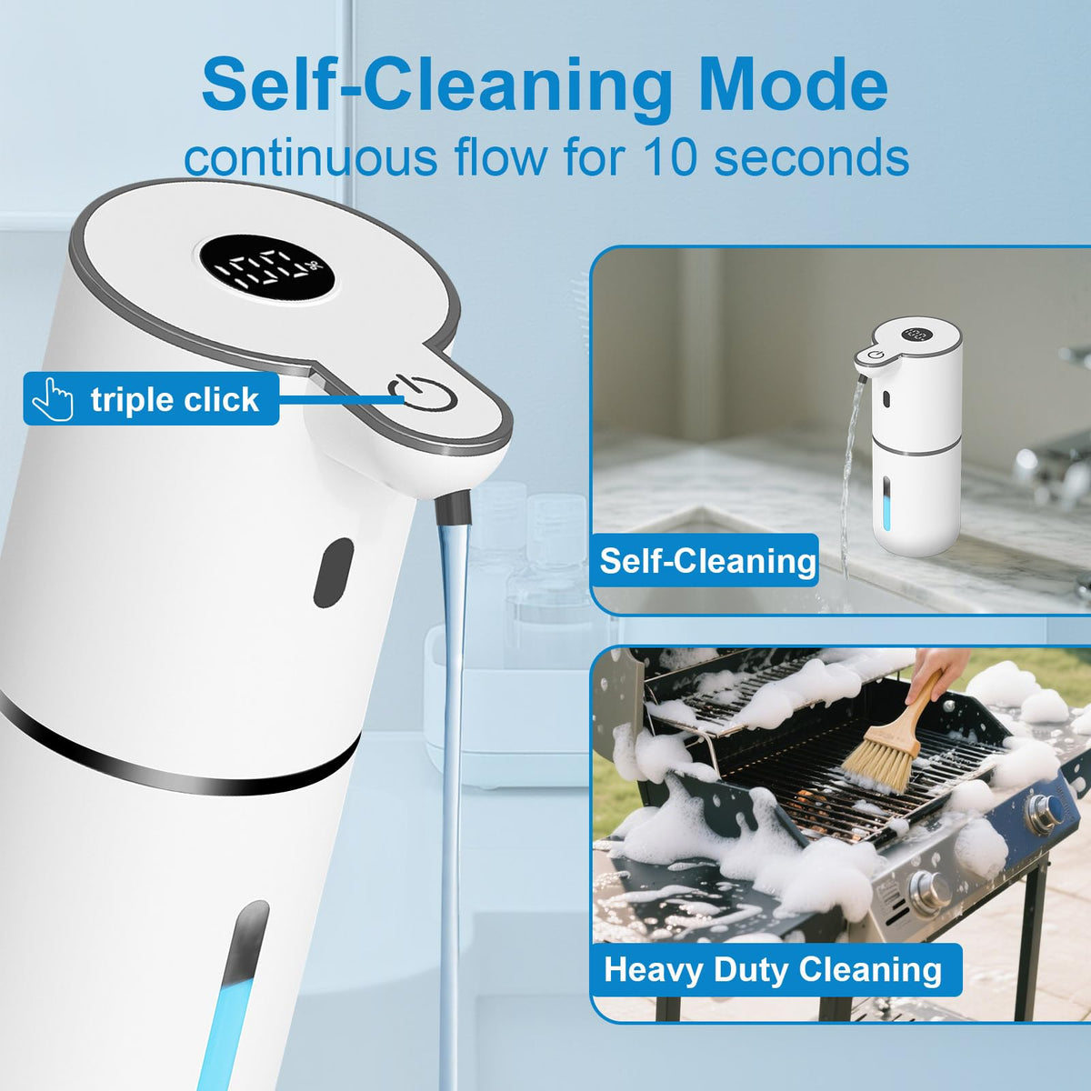 Touchless Automatic Liquid Soap Dispenser, USB Rechargeable, 380 mL