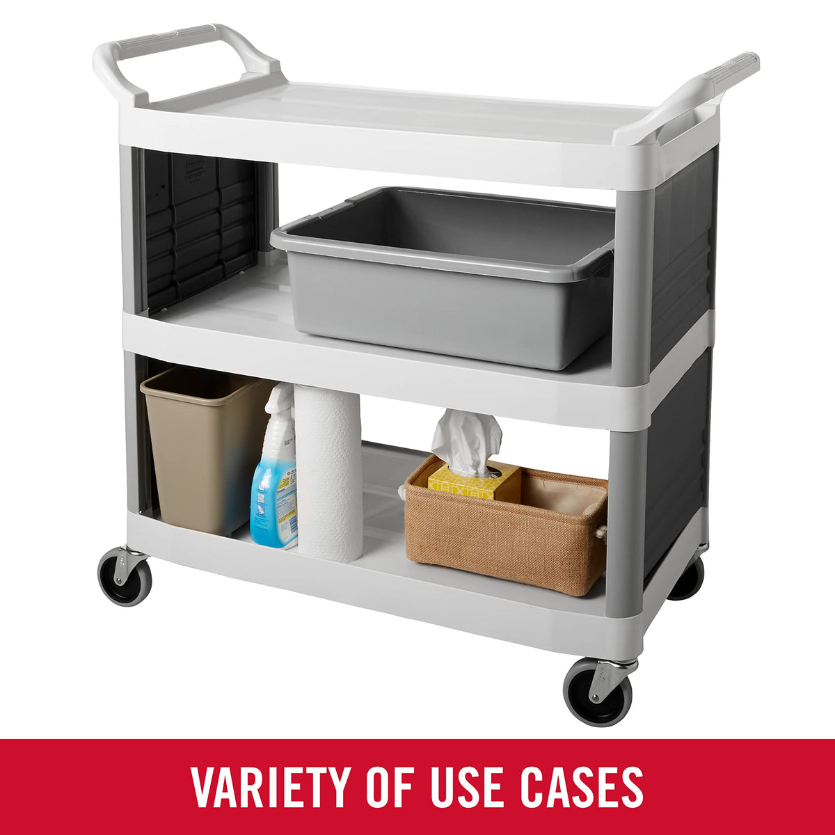 Rubbermaid Commercial Products Bus/Utility Box, Gray, 7-Gallon