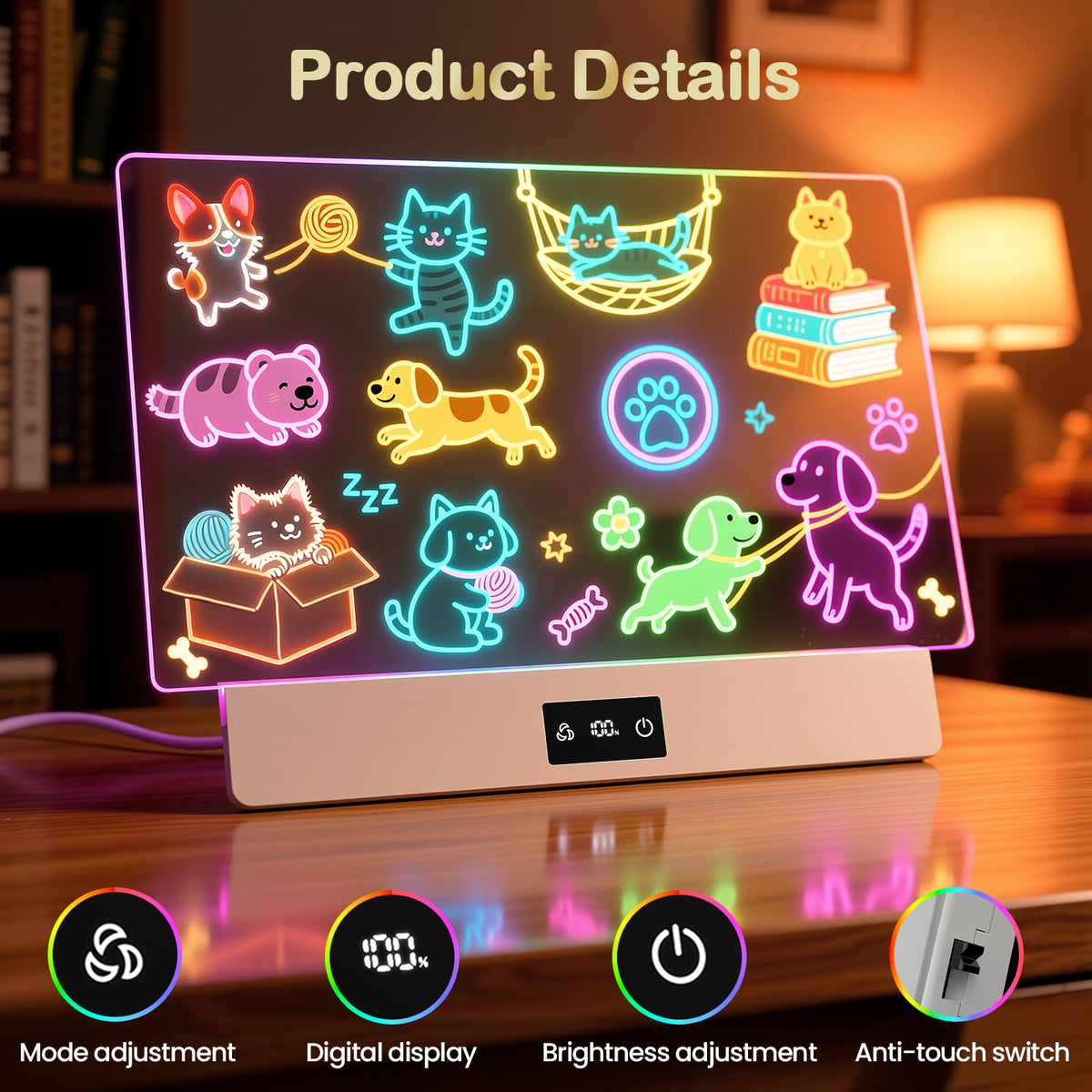 Taemvv 16 Inch LED Drawing Board for Kids with Stand, Rechargeable