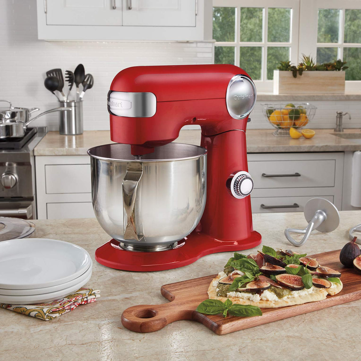 Cuisinart Precision Master 5.5-Quart Stand Mixer, SM-50RC, Red