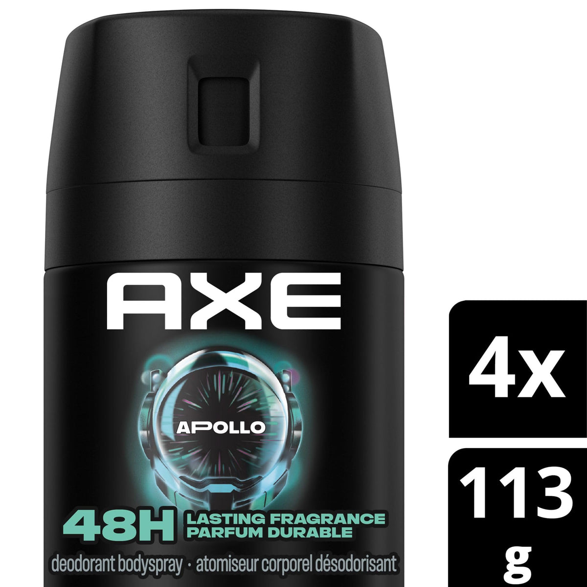 Axe Apollo Deodorant Body Spray, Sage and Cedarwood, 113g, Pack of 4