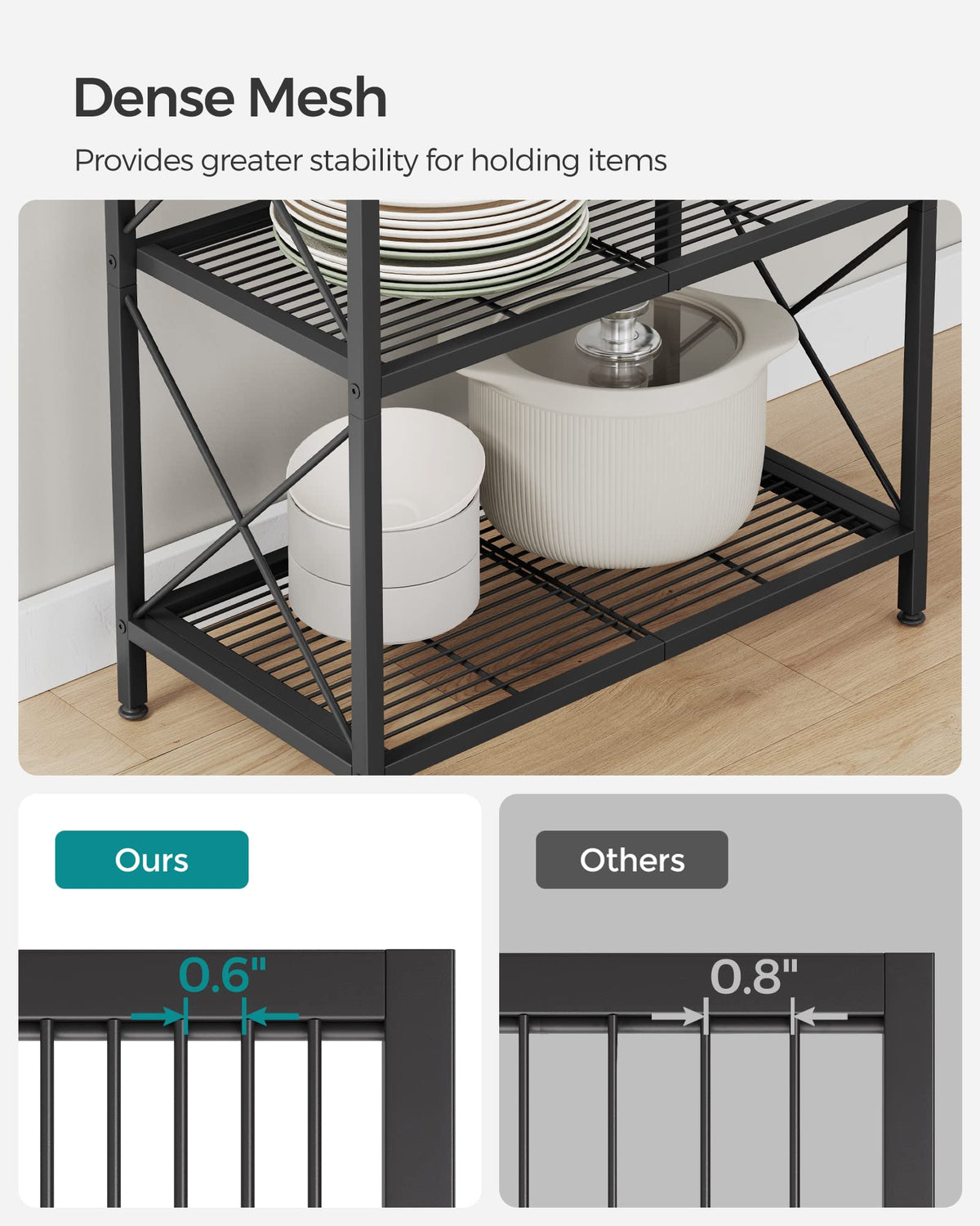 Songmics 5-Tier Metal Storage Rack, Ink Black, UBSC165B01