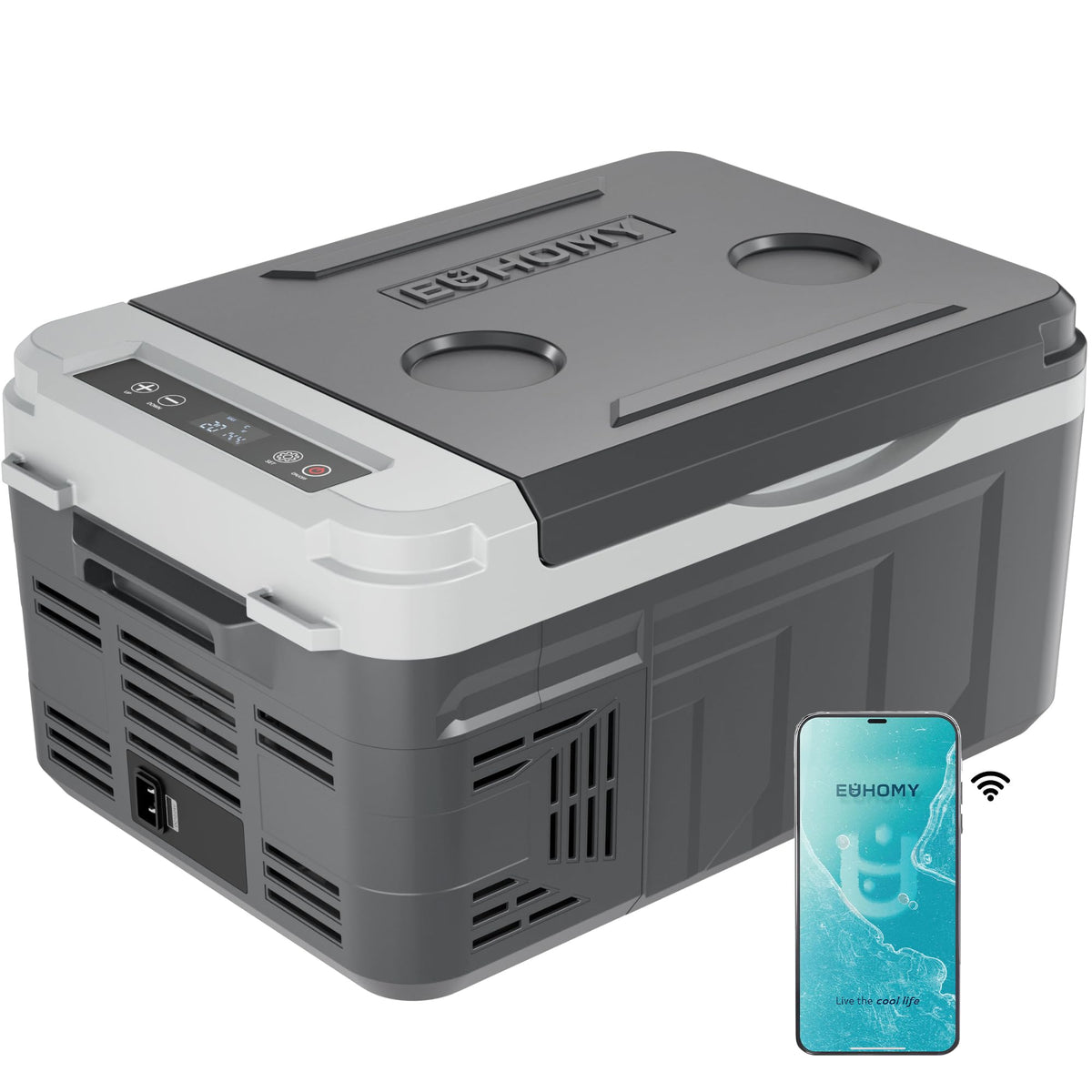 EUHOMY 12 V Portable Compressor Car Fridge, 10 L, Brown