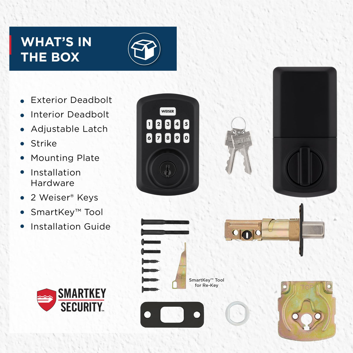 Weiser Powerbolt 3 Keyless Entry Keypad Deadbolt, Matte Black