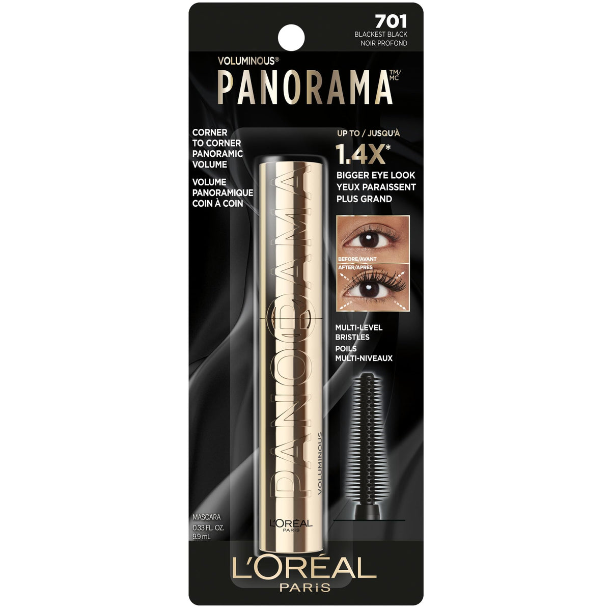 L'Oréal Paris Voluminous Panorama Mascara, Blackest Black, 0.33 fl oz