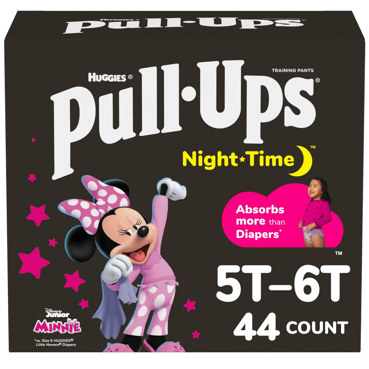 Pull-Ups Girls' Night-Time Potty Training Pants, 5T-6T, 44 Count