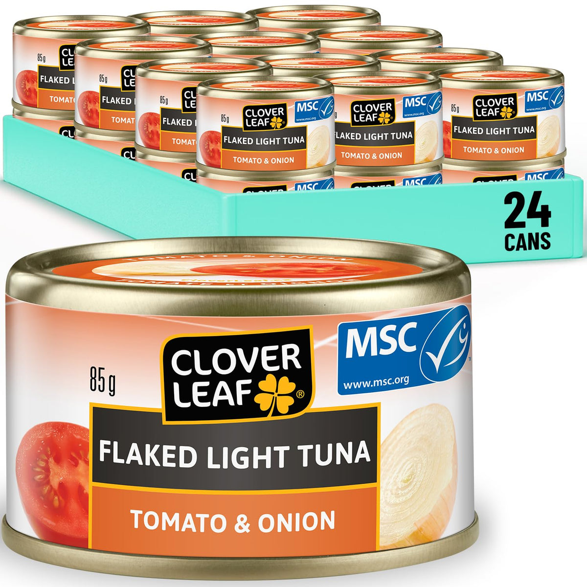 Clover Leaf Tomato & Onion Flavoured Tuna, 85g, 24 Count