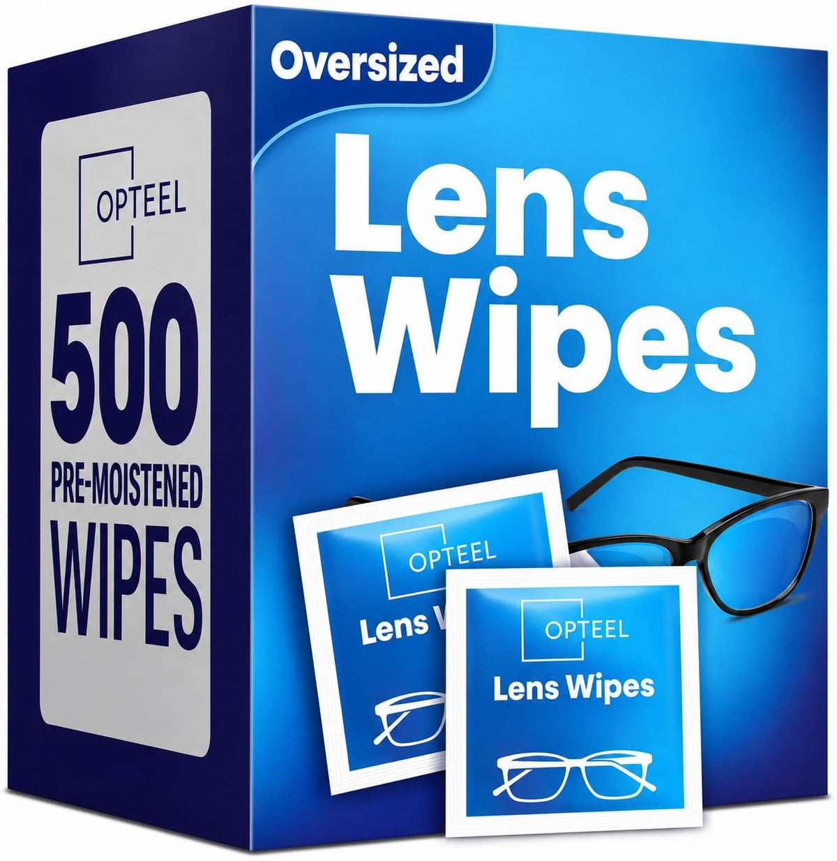 Lens Wipes for Eyeglasses, Individually Wrapped, 500 Count