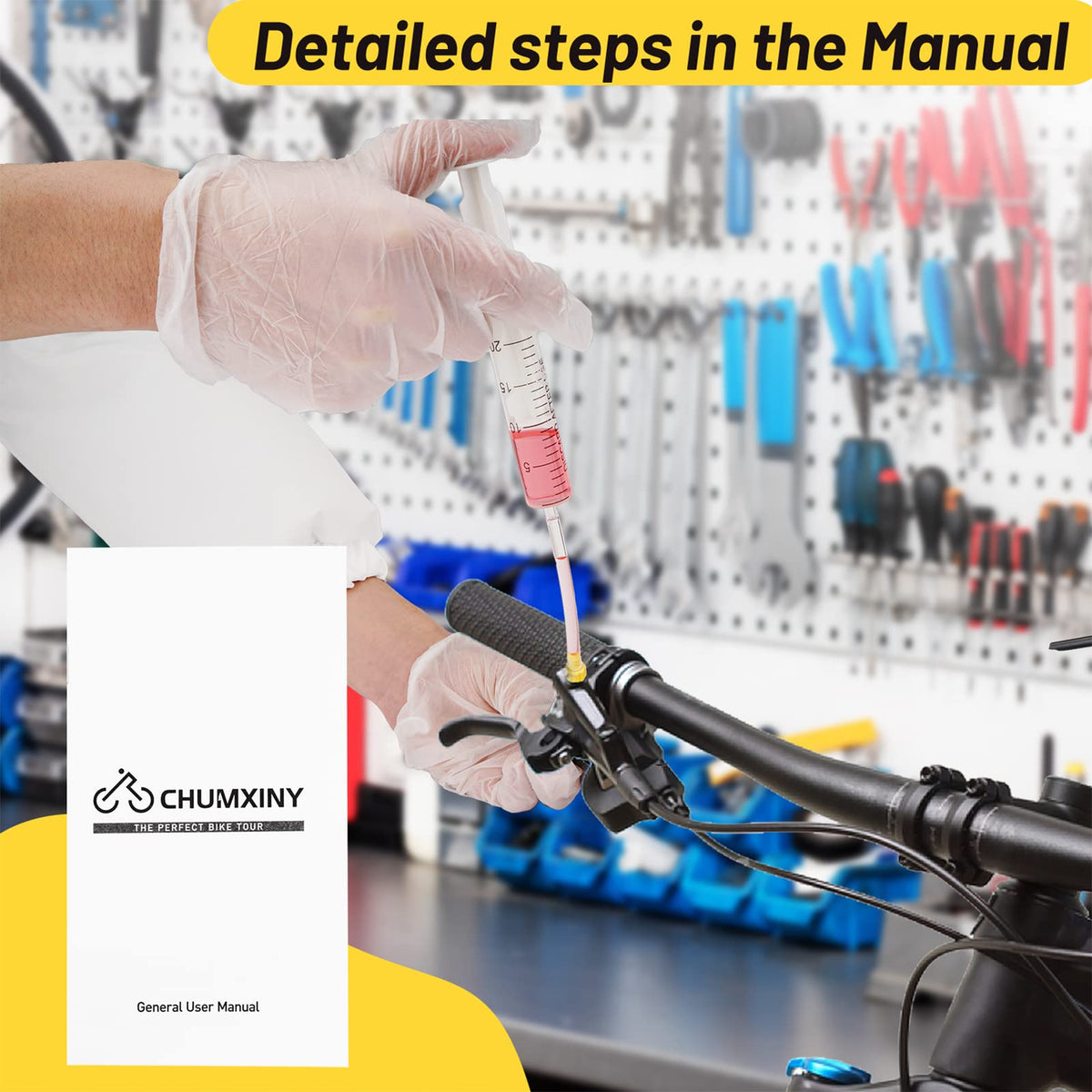 Chumxiny Brake Bleed Kit for Shimano and Tektro Brakes, 120 ml