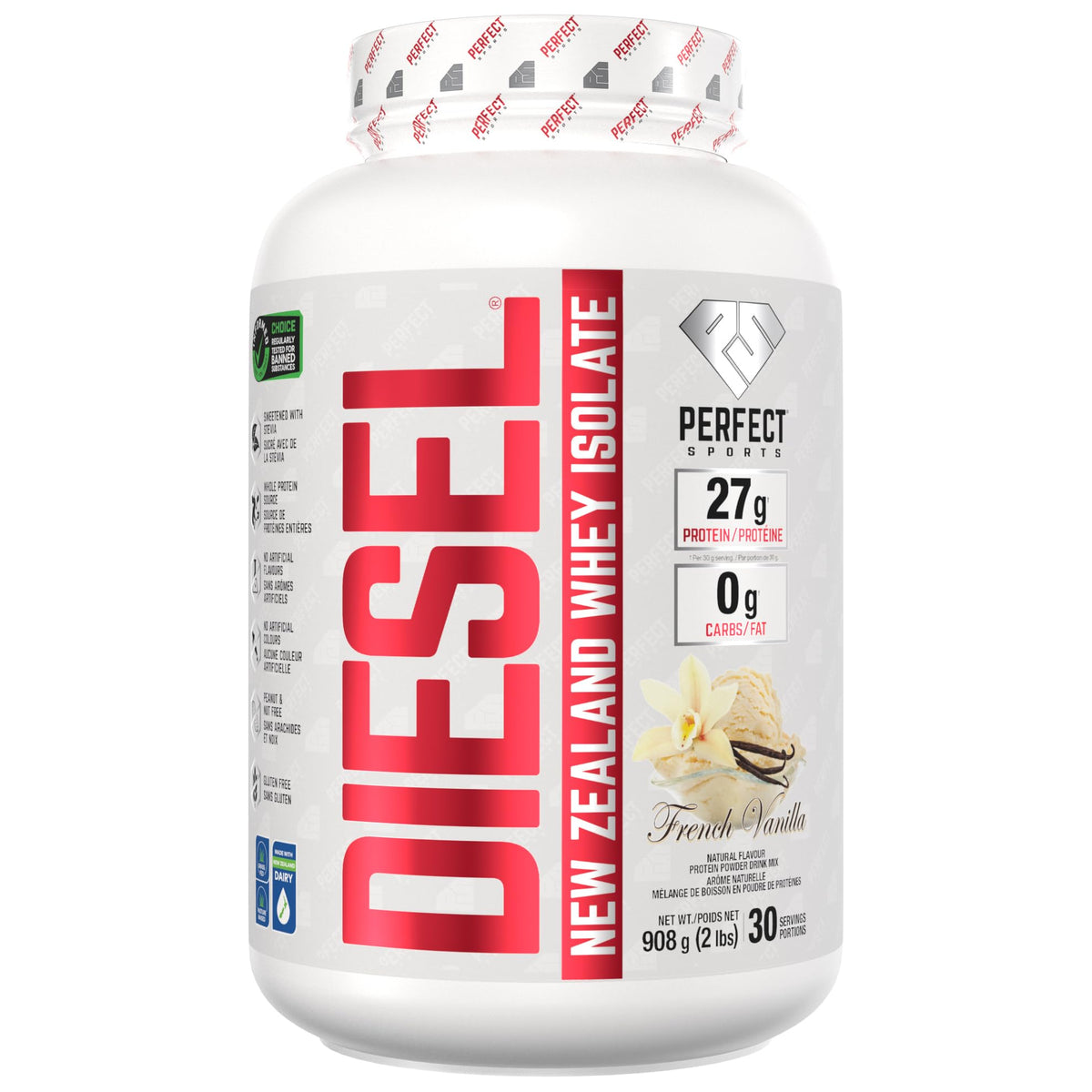 Perfect Sports Diesel Whey Isolate, French Vanilla, 2 lb