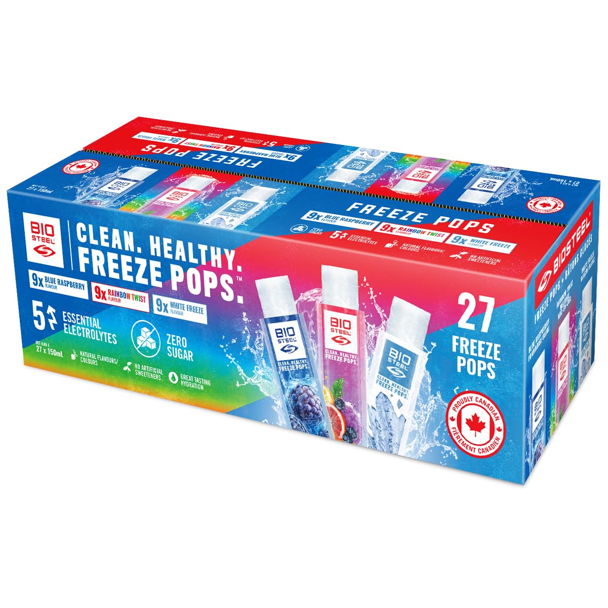 BioSteel Electrolyte Freeze Pops, Assorted (27 Count)