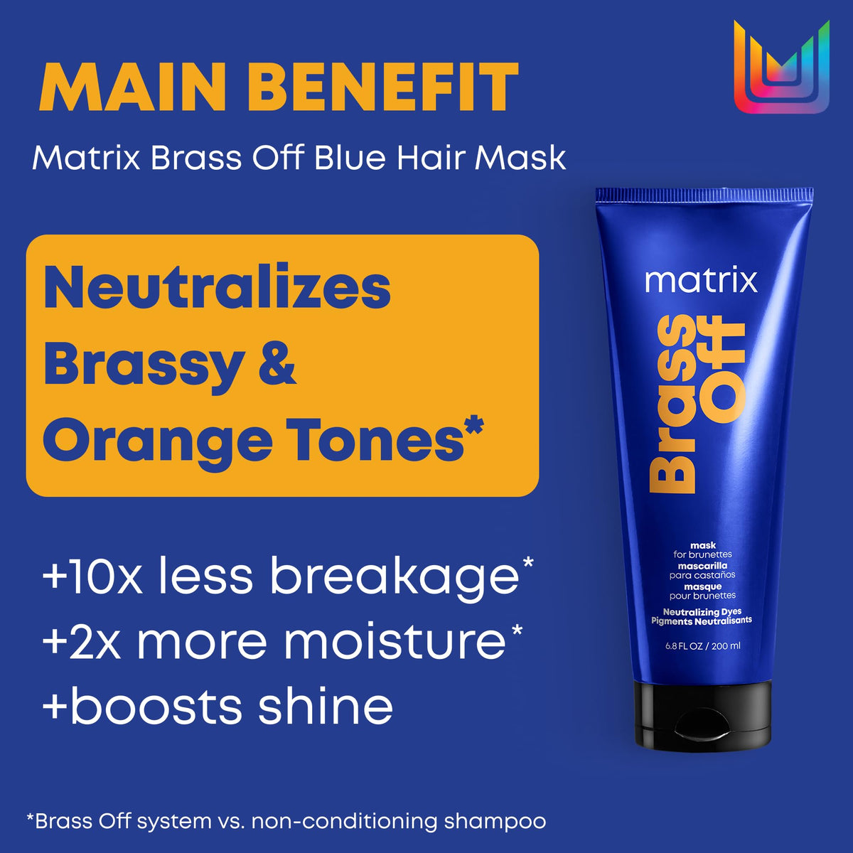 Matrix Brass Off Blue Hair Mask for Brassy Brunette Hair