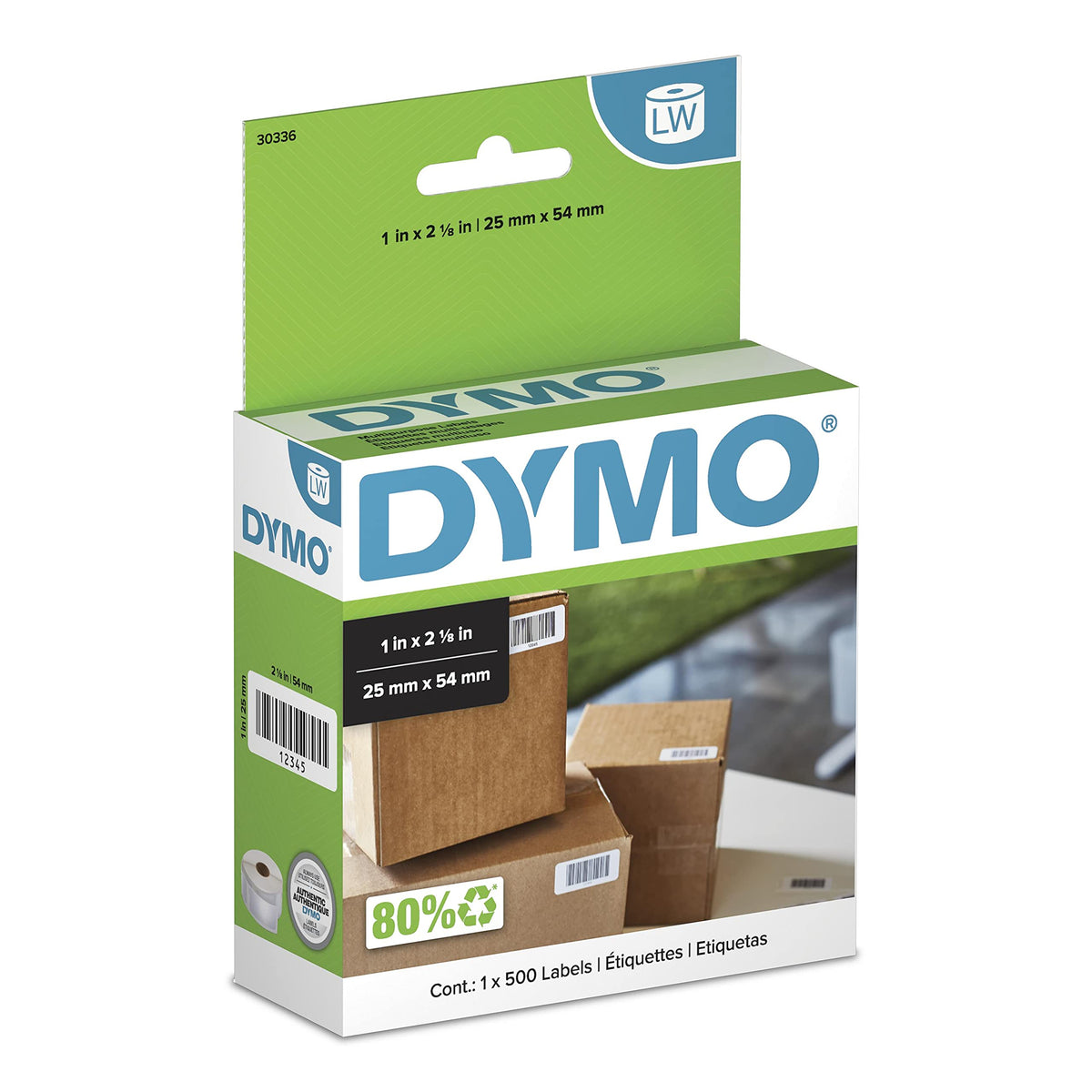 DYMO LabelWriter Multi-Purpose Labels, 1 x 2-1/8 in, 500 per Roll