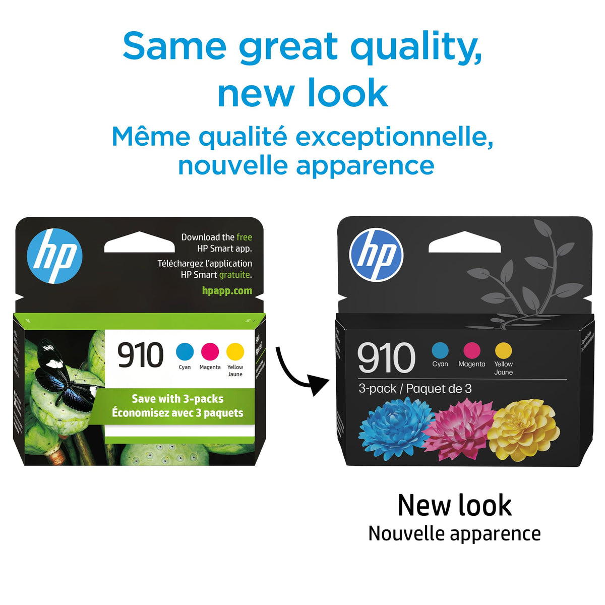 HP 910 Cyan/Magenta/Yellow Original Ink Cartridges (3 Pack), 3YN97AN