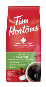 Tim Hortons Decaf Fine Grind Coffee, Medium Roast, 652g Bag