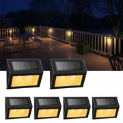 Solar LED Step & Deck Lights, Black (6 Pack)