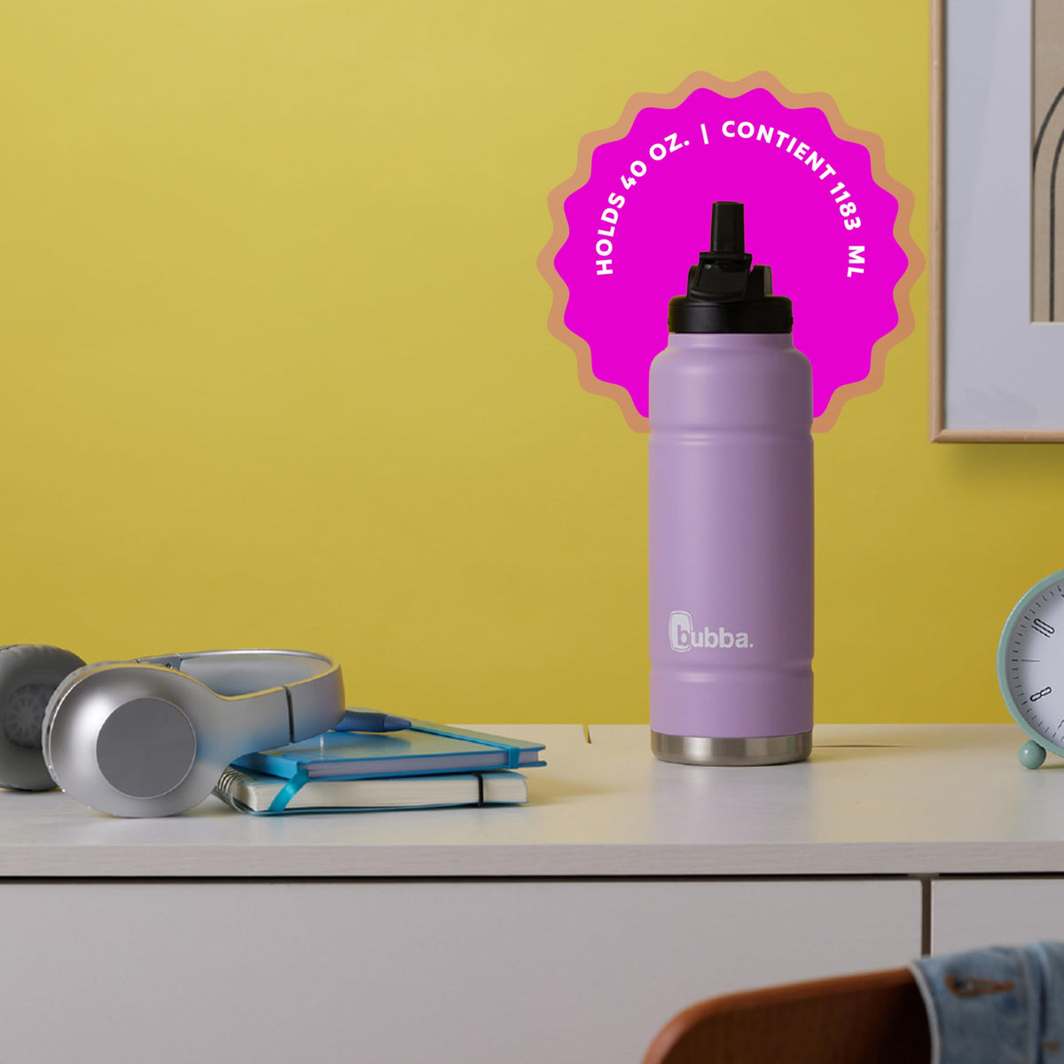 Bubba Trailblazer Stainless Steel Water Bottle, Lavender Frost, 40oz