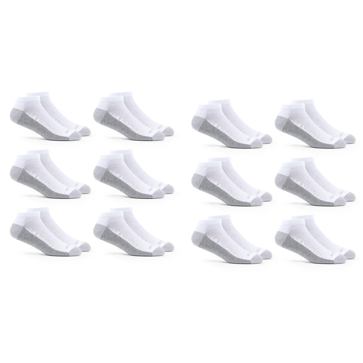 Fruit of the Loom Men's Dual Defense Socks, White/Grey, 12 Pair