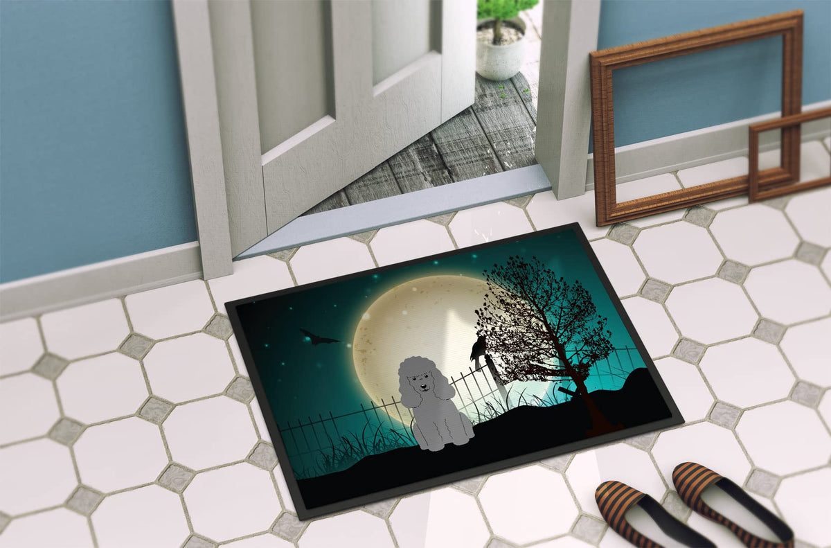 Caroline's Treasures BB2258MAT Scary Poodle Silver Door Mat, 18x27