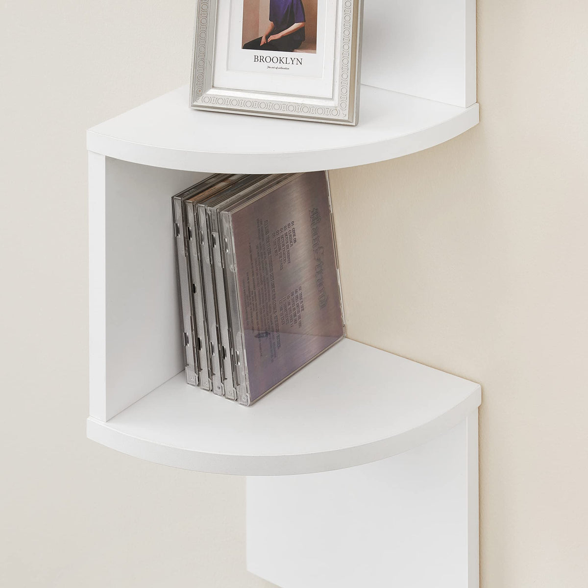 Vasagle Custos 5-Tier Floating Corner Shelf, Cloud White, ULBC72WT