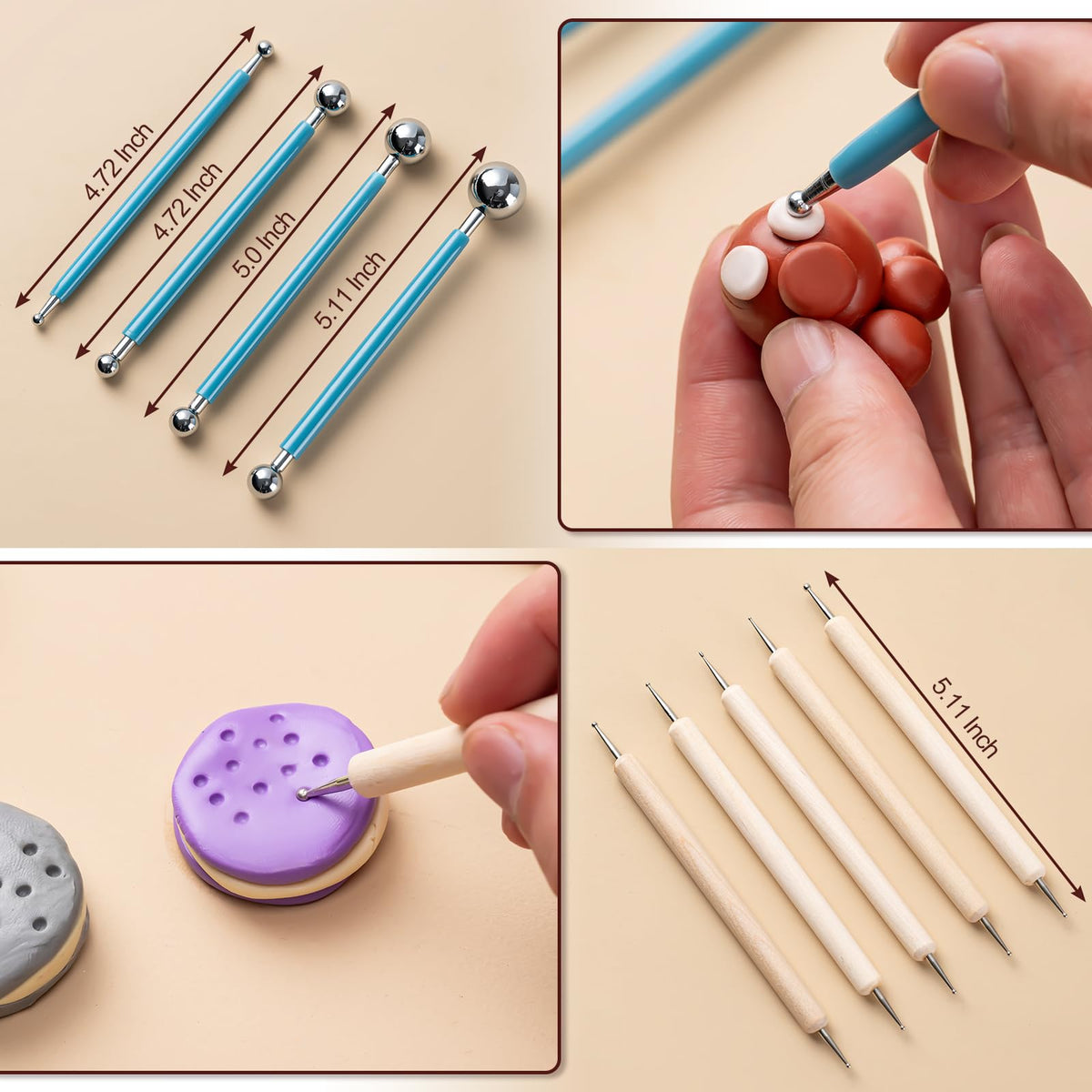 Amrules Clay Tools Kit, 27 Pieces