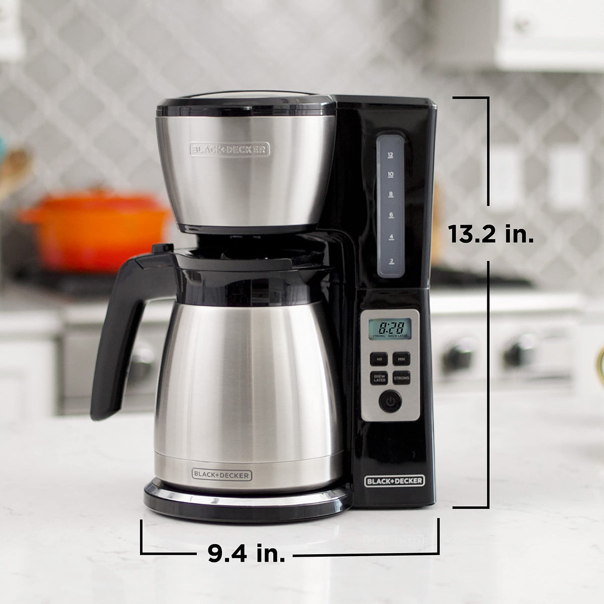 BLACK+DECKER CaféCraft 12-Cup Programmable Coffee Maker, Thermal