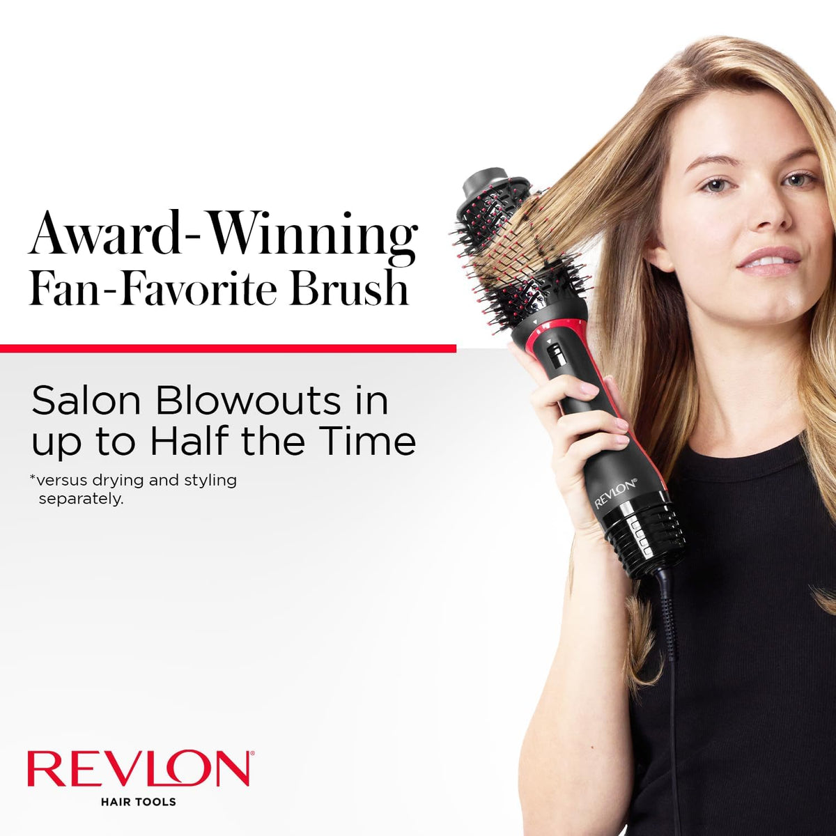 Revlon One-Step Volumizer PLUS Hair Dryer Brush, Black, RVDR5298F