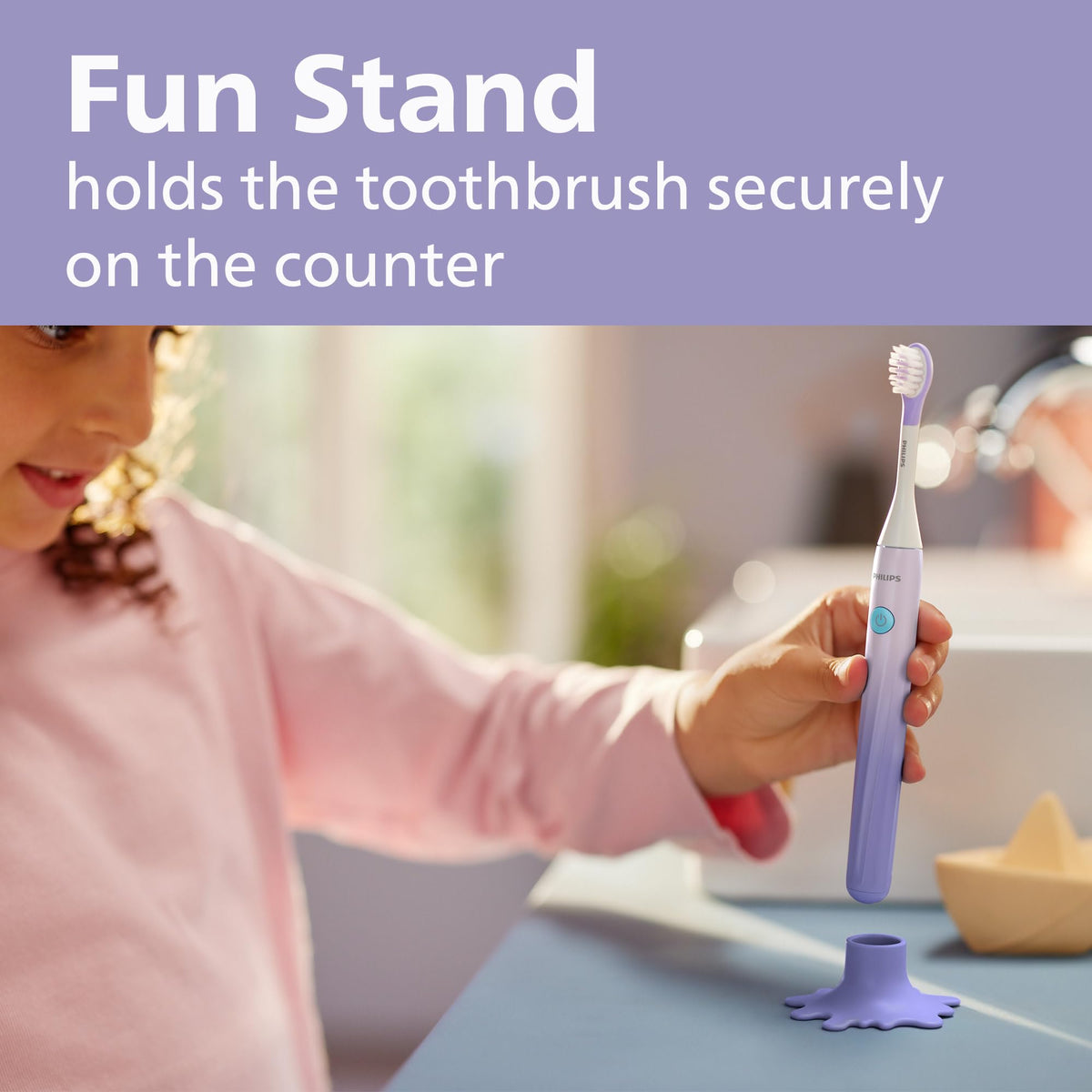 Philips One for Kids by Sonicare Toothbrush, Purple (HY1130/01)