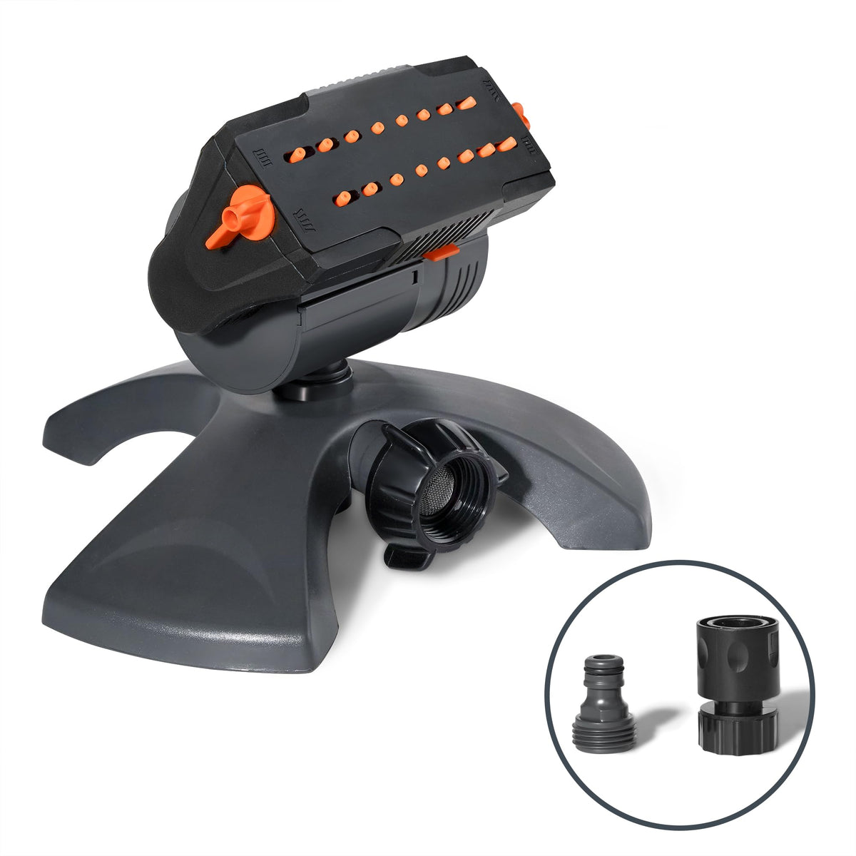 Diivoo Mini Turbo Oscillating Garden Sprinkler, 16 Nozzles, Grey