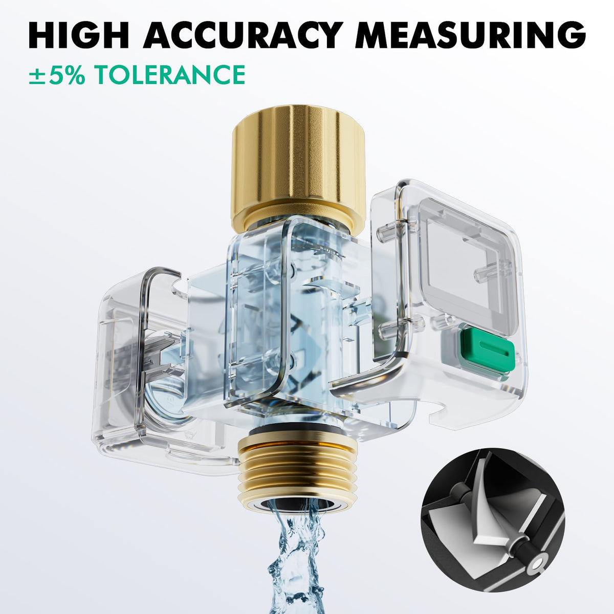 RESTMO Brass Water Flow Meter for Garden Hose
