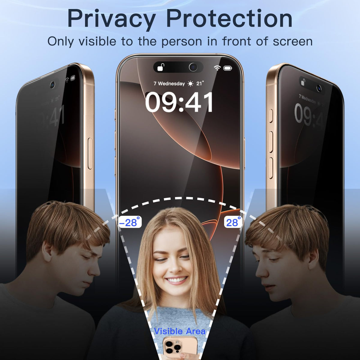 JETech Privacy Screen Protector for iPhone 16 Pro Max, 2-Pack
