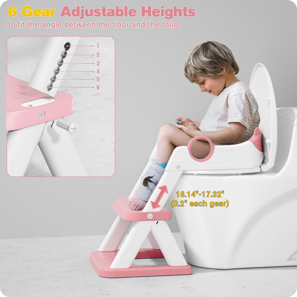 Rabb 1st 2-in-1 Potty Training Seat with Step Stool, Pink