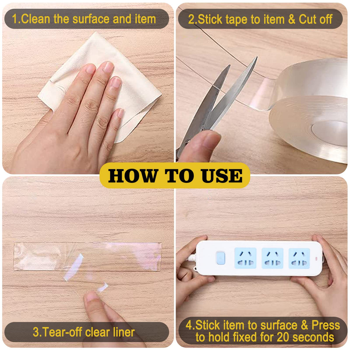 Double Sided Nano Mounting Tape, 1.2" x 200"