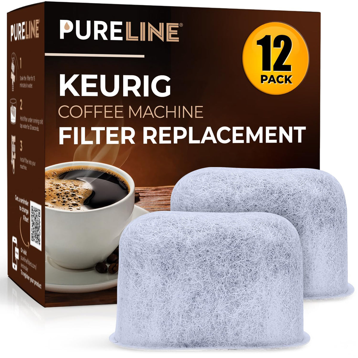 Keurig Water Filter Replacement Cartridges, 12 Pack, Universal Fit